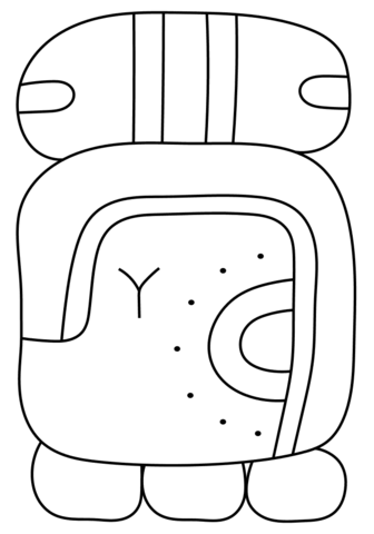 12Th Maya Month   Kej Coloring Page